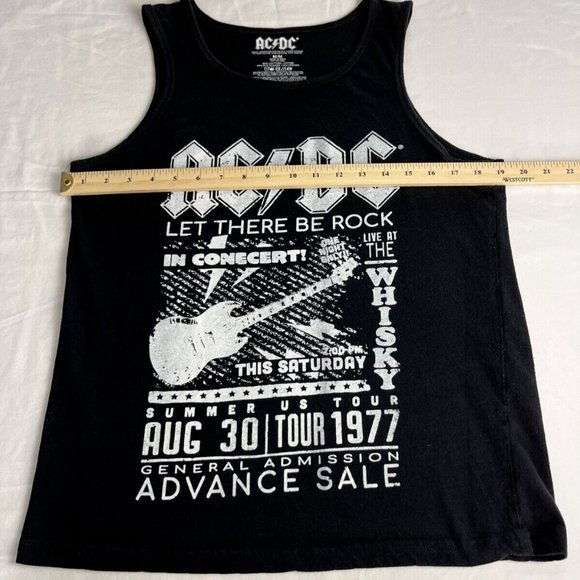 AC/DC Tank Top Women Size M Black Crew Neck Summer USA Tour Graphic Cotton Blend - Picture 6 of 10